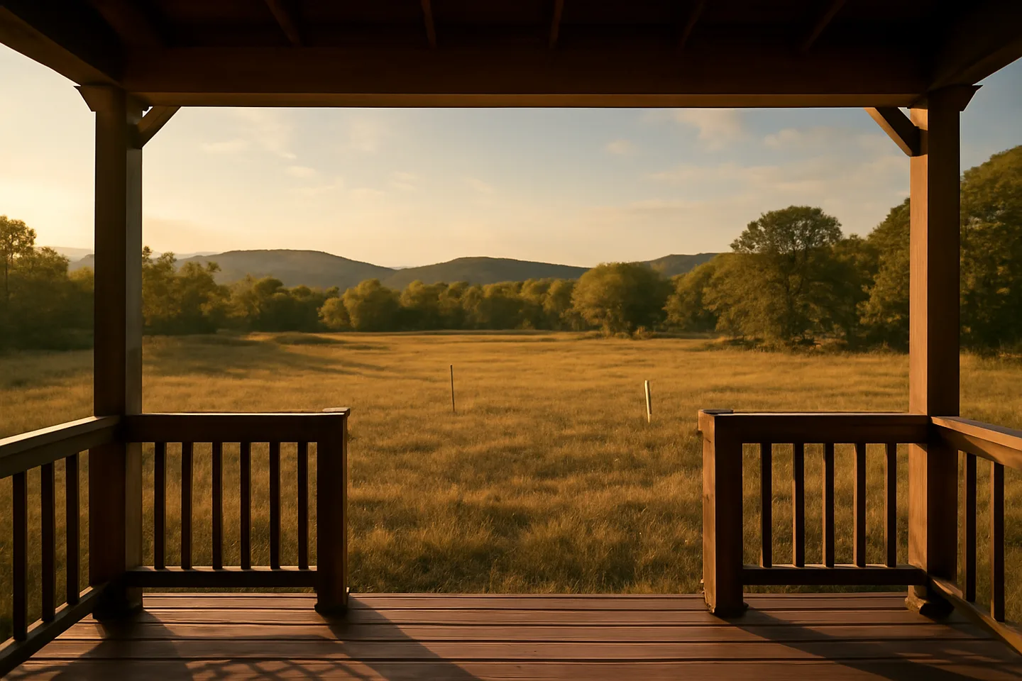 Porch view overlooking a vacant lot for sale