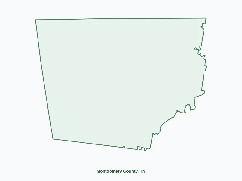 Map of Montgomery County, TN showing major cities