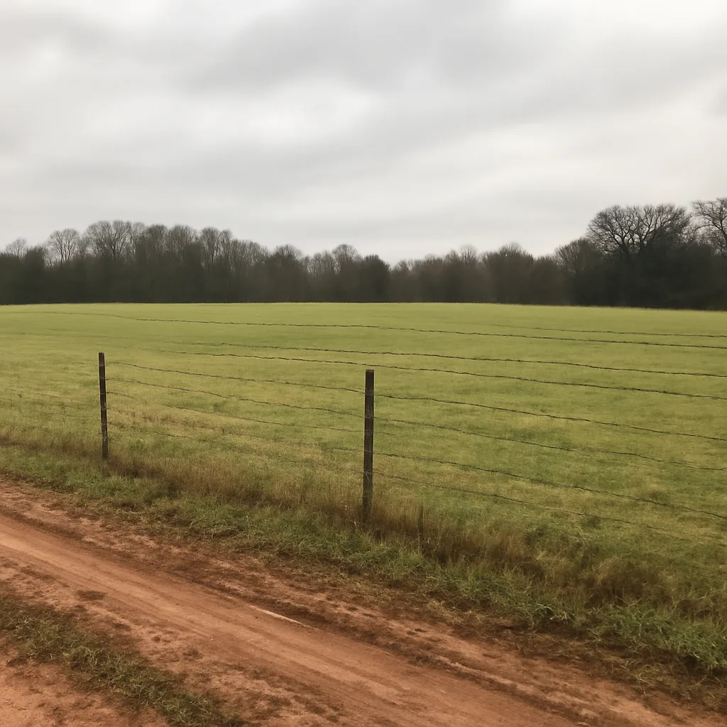 Rural acreage with open grassland and conifer forest in Davidson County, Tennessee