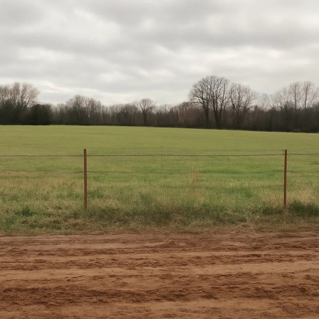 Rural acreage with open grassland and conifer forest in Lebanon, Tennessee