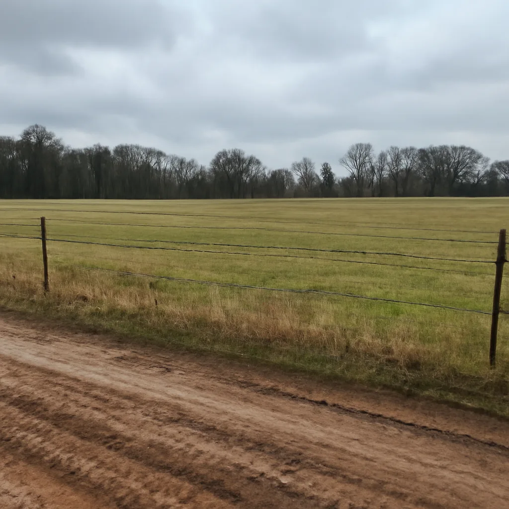 Rural acreage with open grassland and conifer forest in Montgomery County, Tennessee