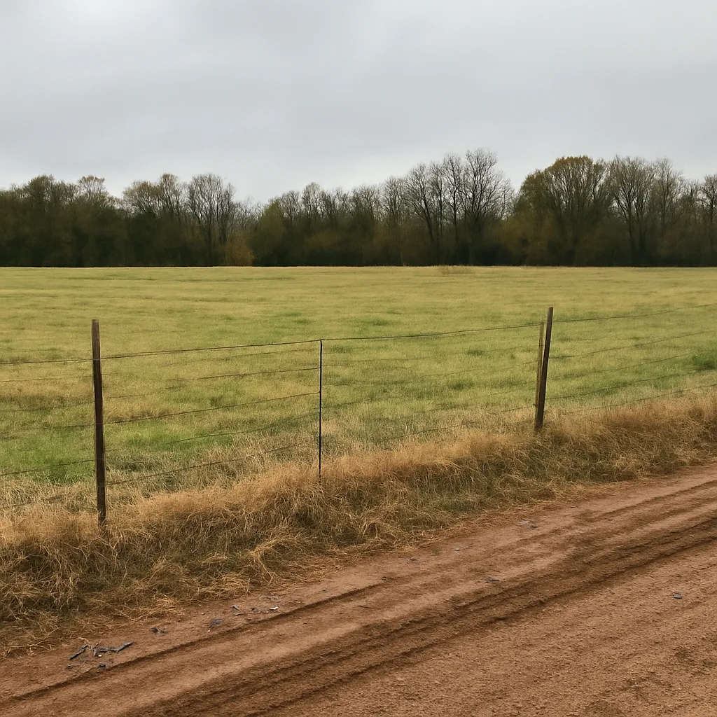 Rural acreage with open grassland and conifer forest in Murfreesboro, Tennessee