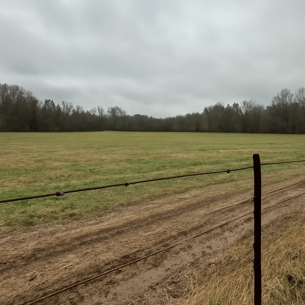 Rural acreage with open grassland and conifer forest in Rutherford County, Tennessee
