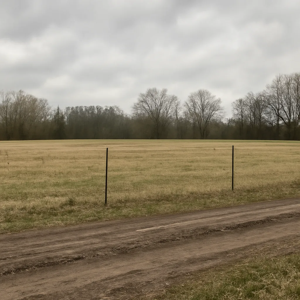 Rural acreage with open grassland and conifer forest in Williamson County, Tennessee
